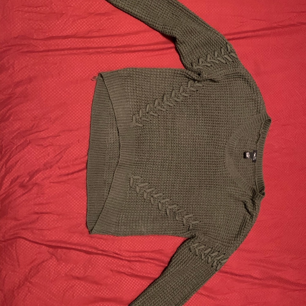 Olive Green Cropped Sweater